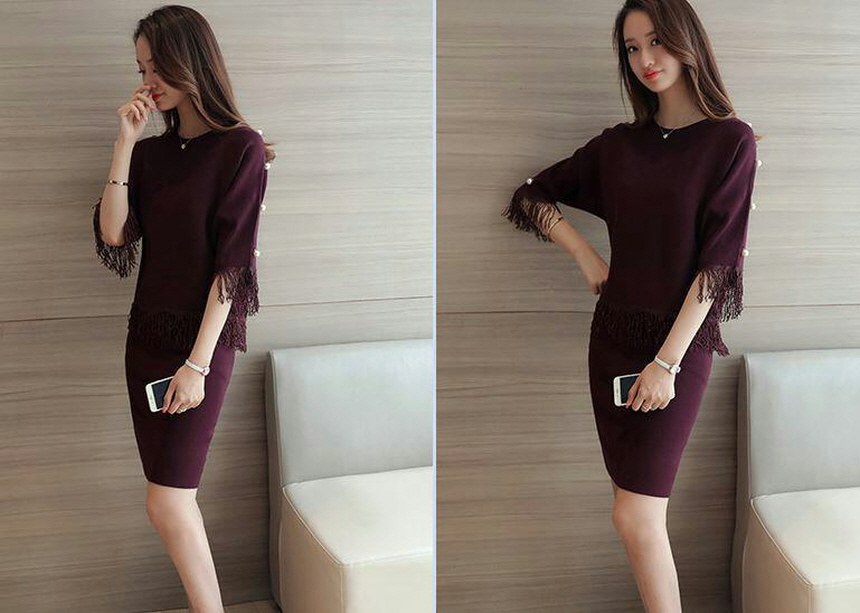 Knit two-piece suit for a special occasion