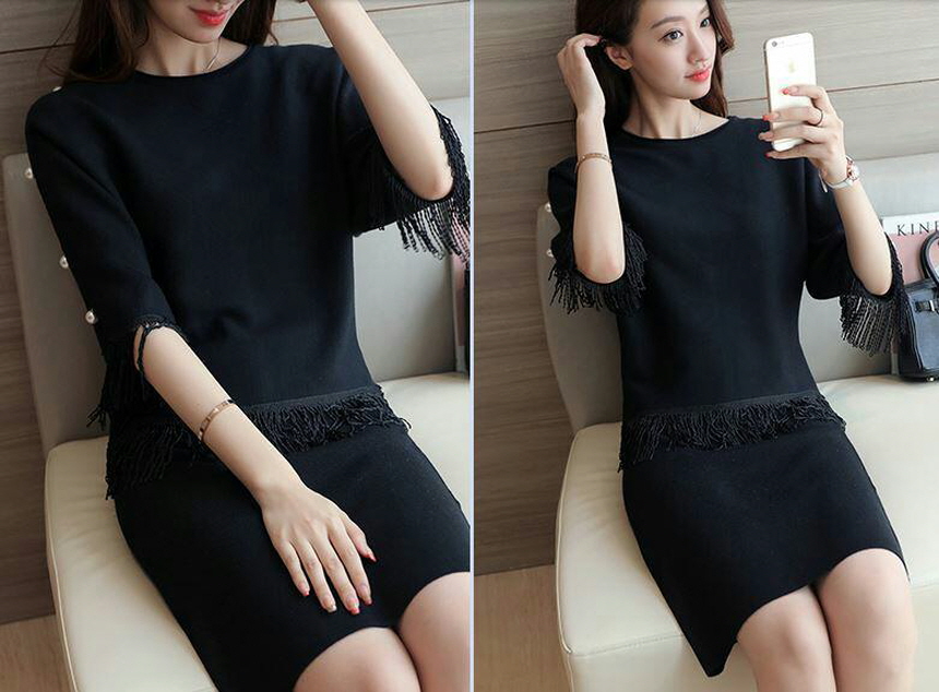 Knit two-piece suit for a special occasion