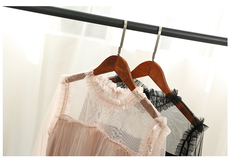 NEW FASHION LADY GIRL Blouse Microera Black Beige 