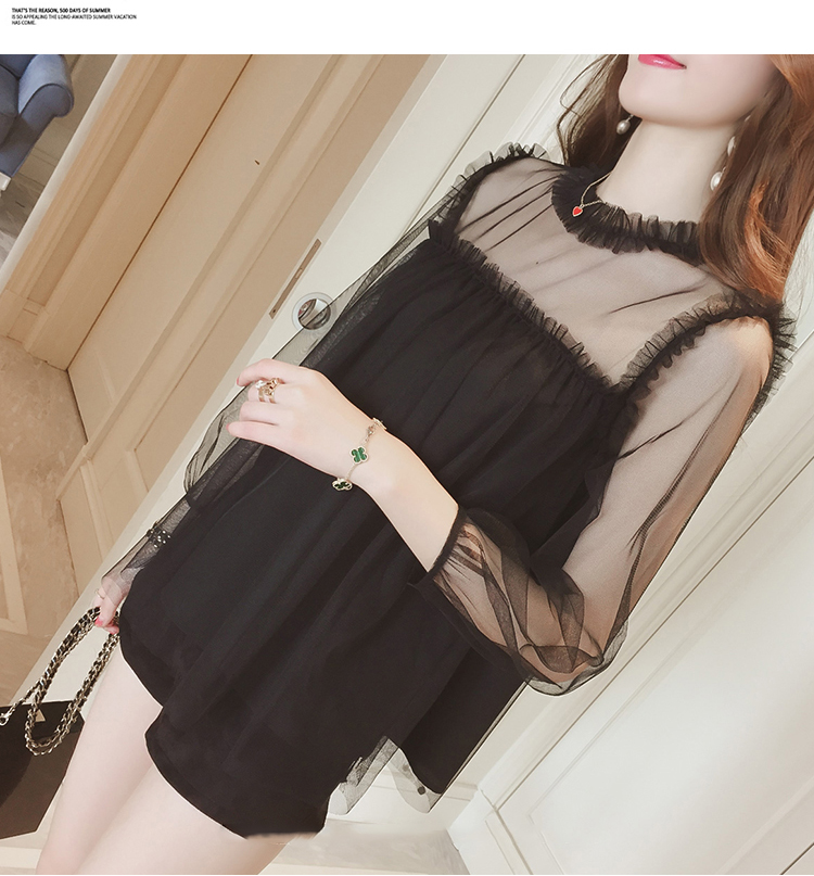 NEW FASHION LADY GIRL Blouse Microera Black Beige 