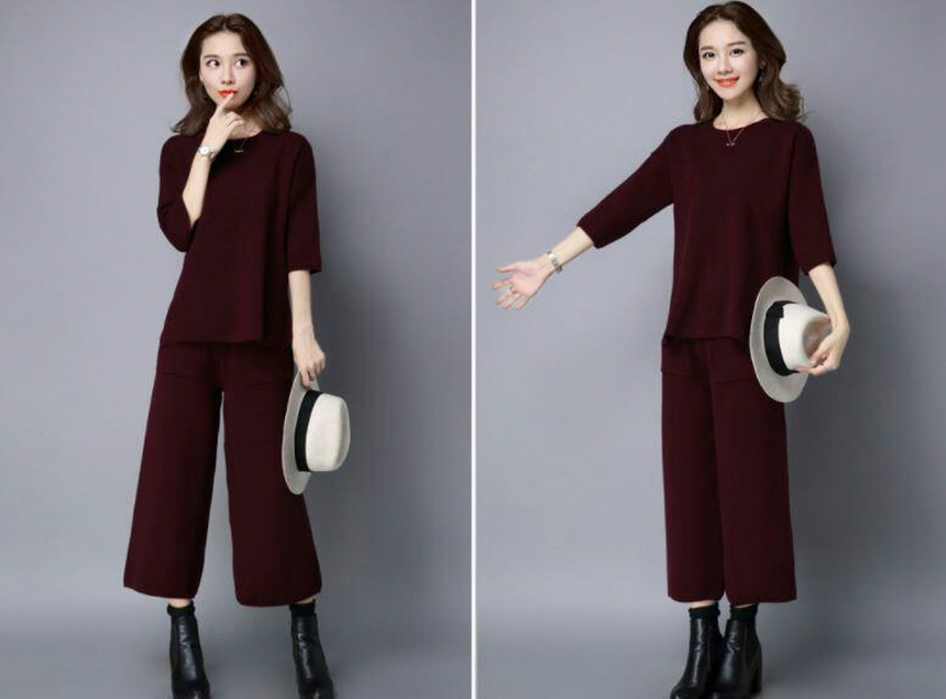 Knit Two-Piece Women's Foliage Autumn Cody Look