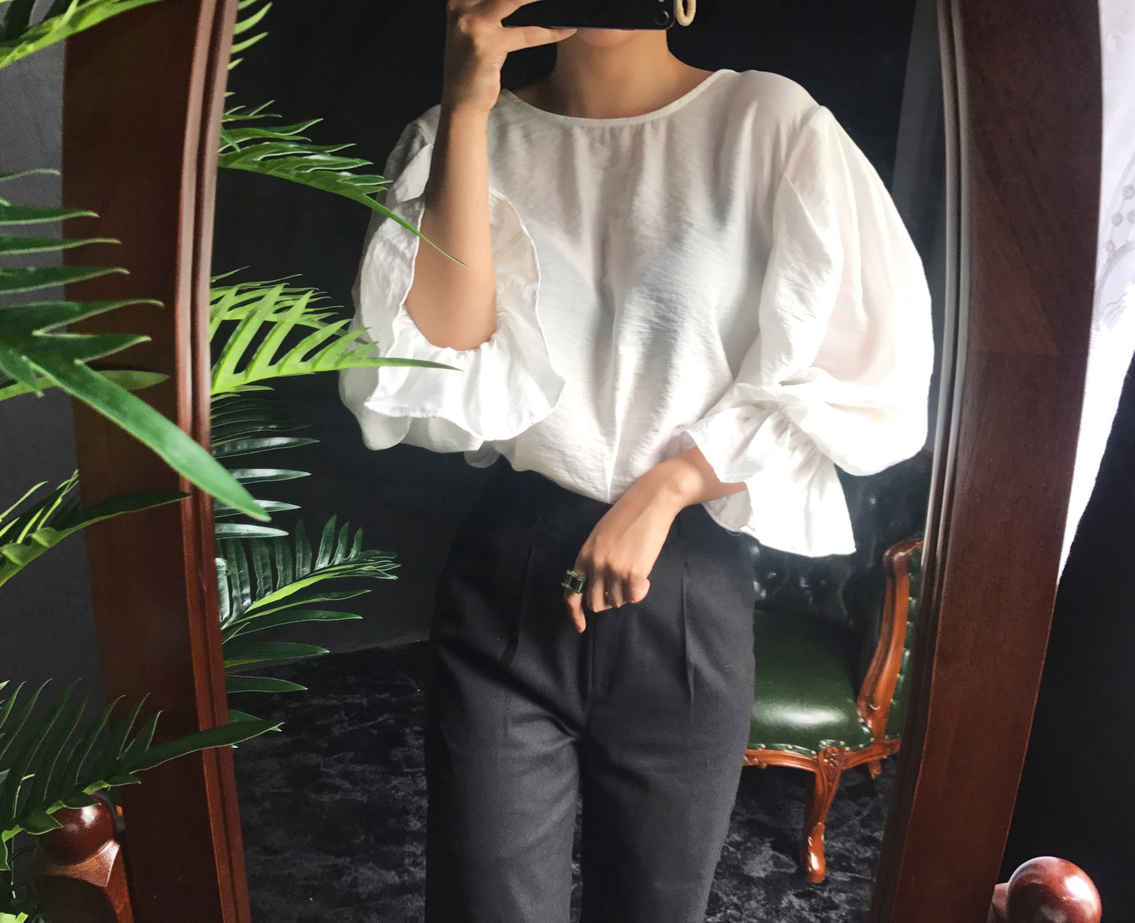 NEW FASHION LADY GIRL Blouse Ribbon Puff Blouse