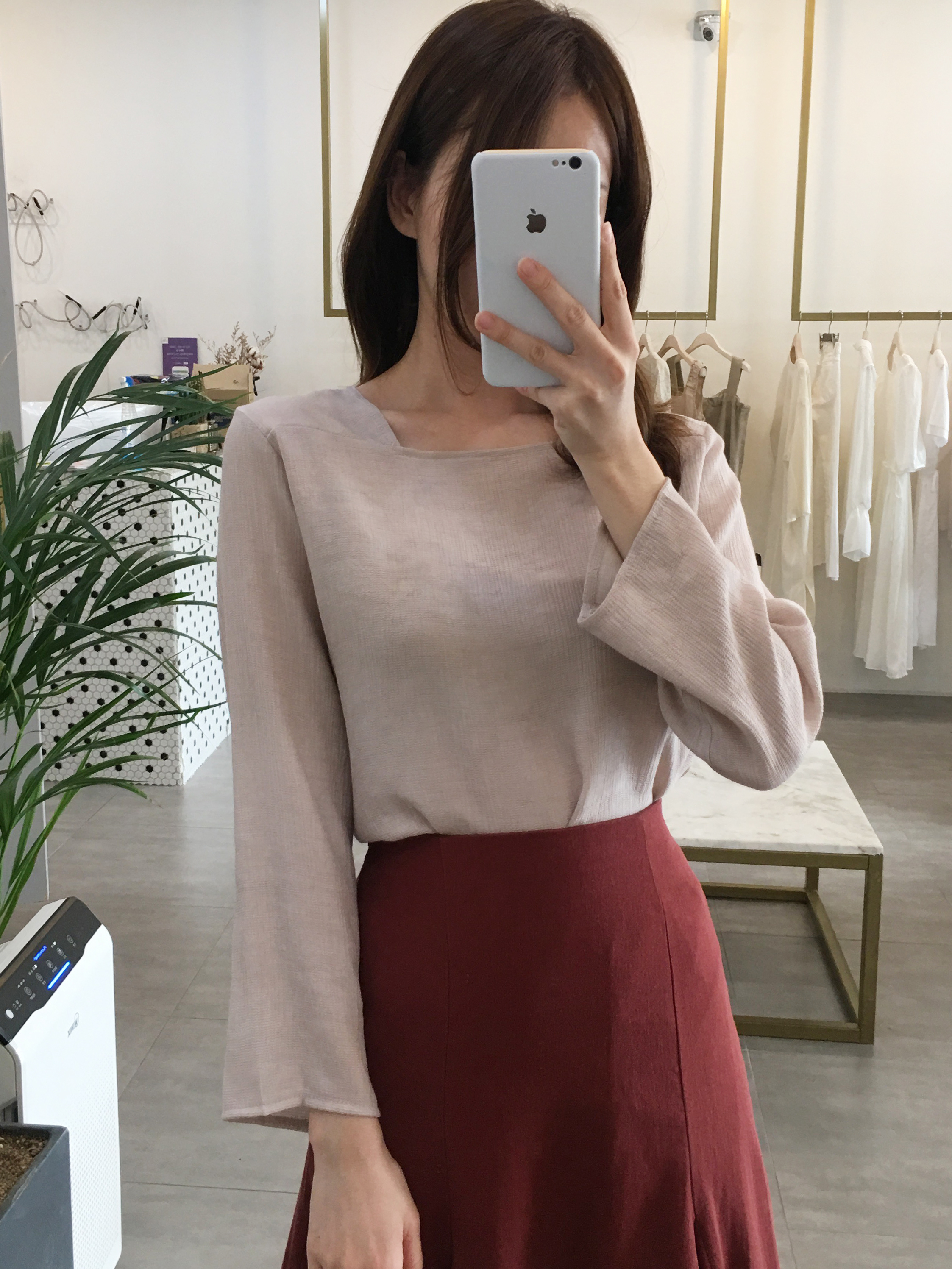 NEW FASHION LADY GIRL Blouse Fall Square Neck Long