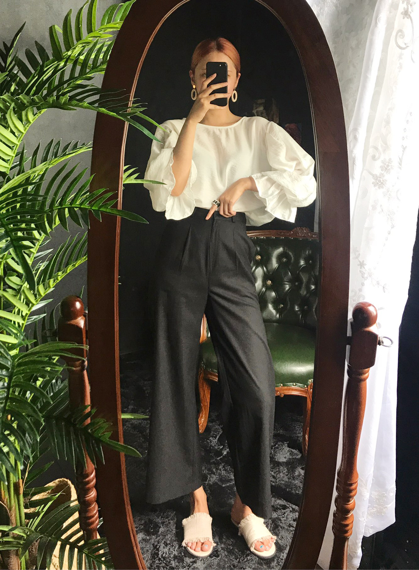 NEW FASHION LADY GIRL Blouse Ribbon Puff Blouse