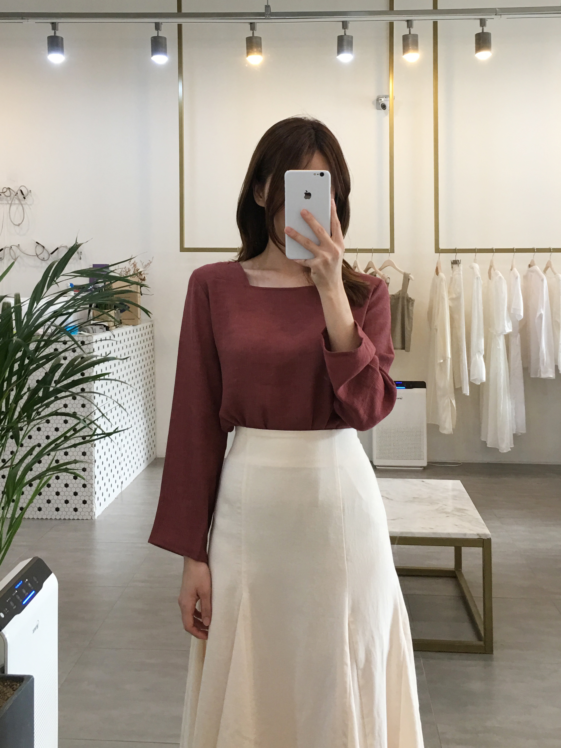 NEW FASHION LADY GIRL Blouse Fall Square Neck Long