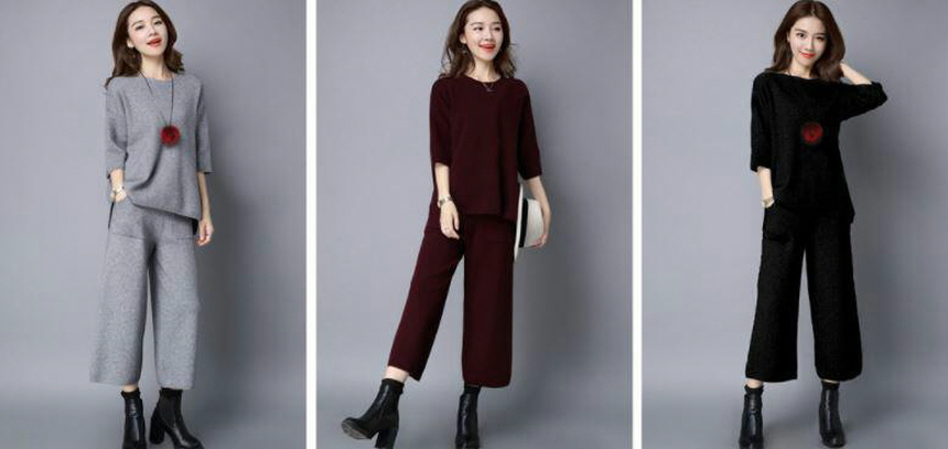 Knit Two-Piece Women's Foliage Autumn Cody Look