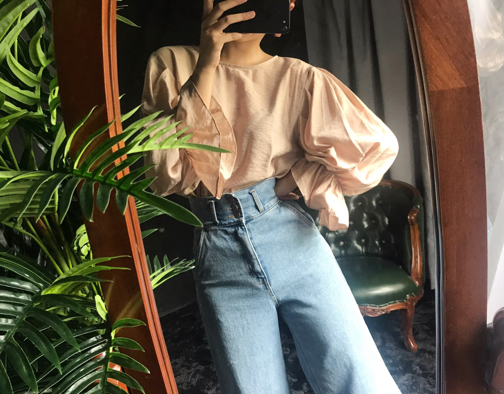 NEW FASHION LADY GIRL Blouse Ribbon Puff Blouse