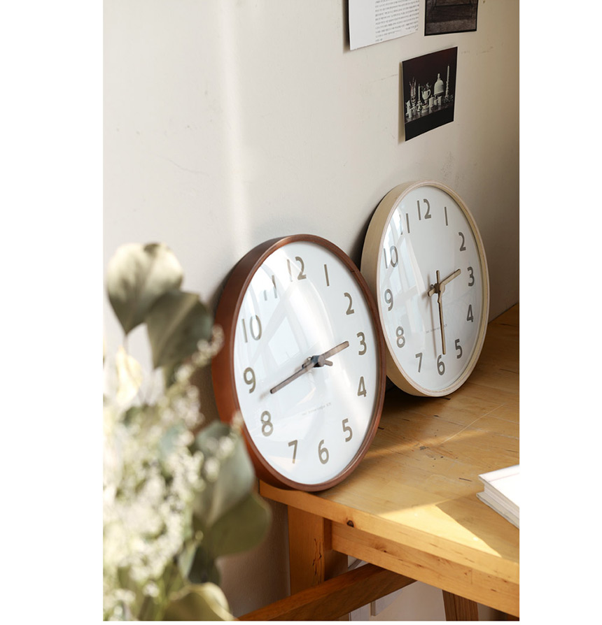 300 Pai Wood White Quiet Wall Clock 2style Walnut 