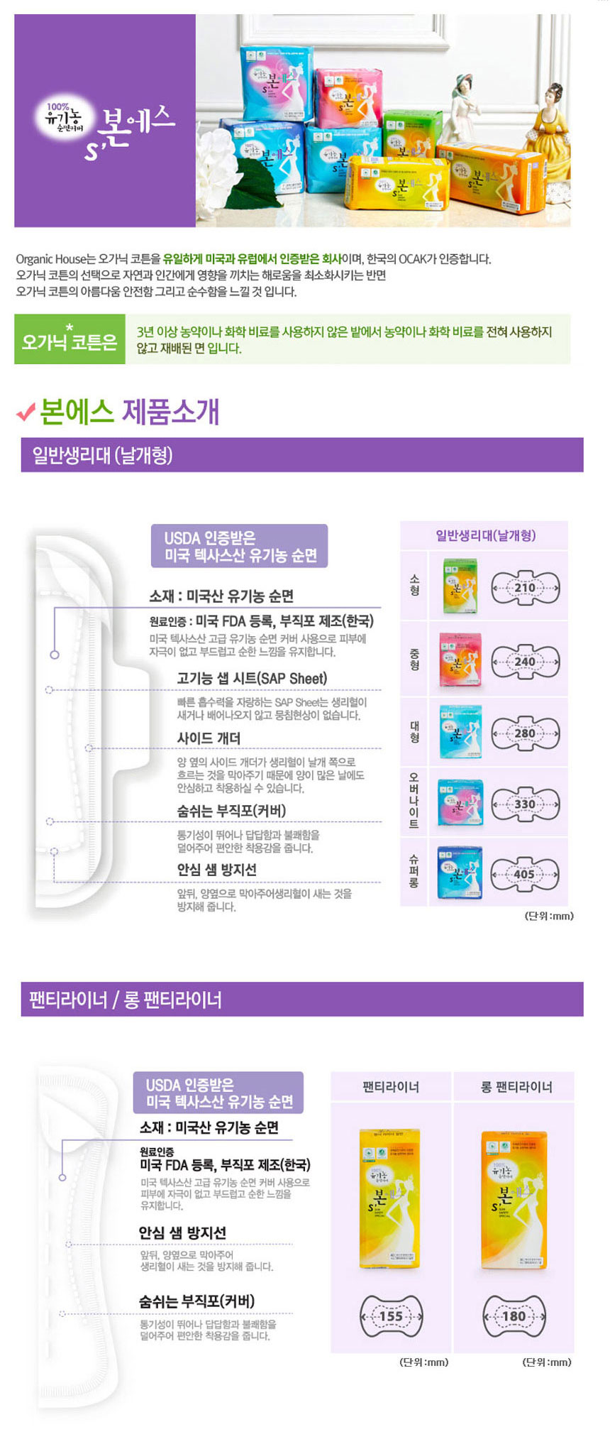 Organic cotton face cover Ultra slim winged sanita