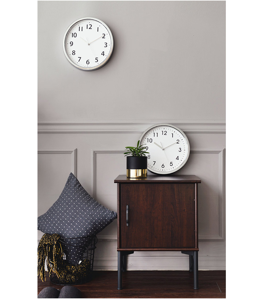 300 pie chrome round low-noise wall clock 4style i