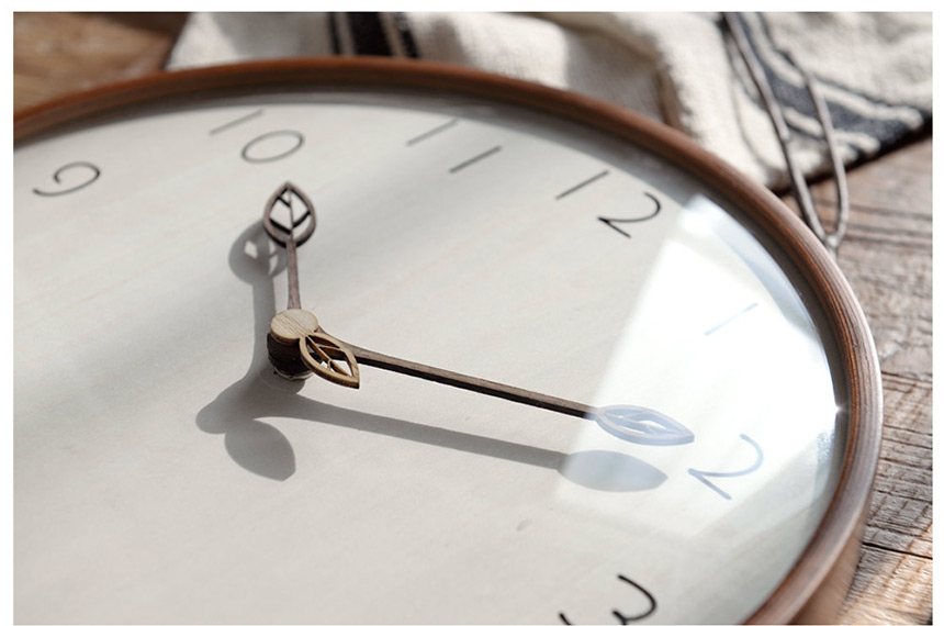 300 pai wood leaves silent wall clock 2style neat 