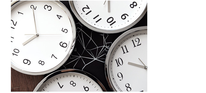 300 pie chrome round low-noise wall clock 4style i