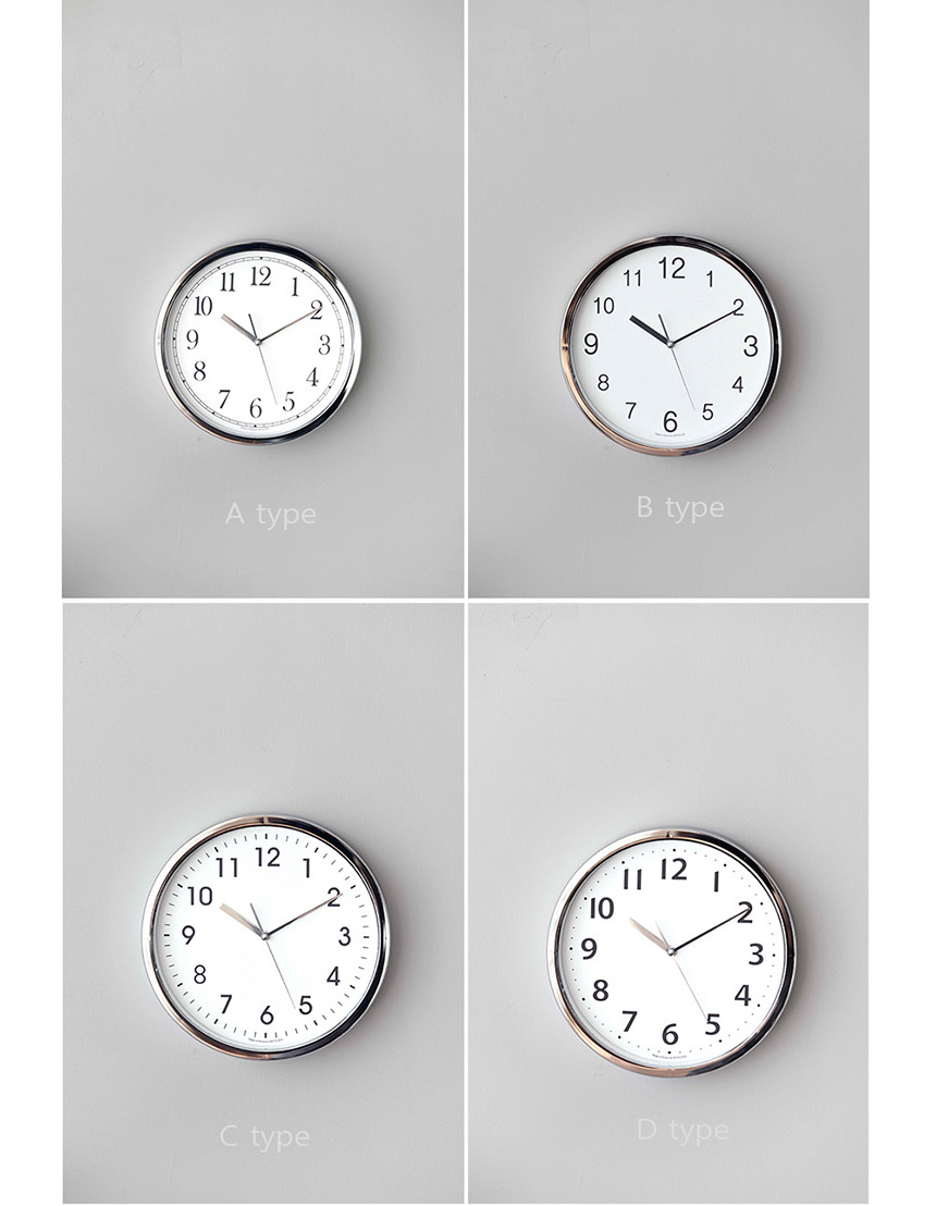 300 pie chrome round low-noise wall clock 4style i