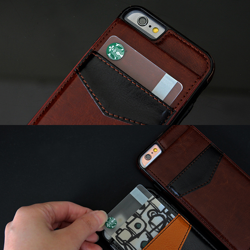 New Leather Flap Card Wallet iPhone Galaxy Case 6+
