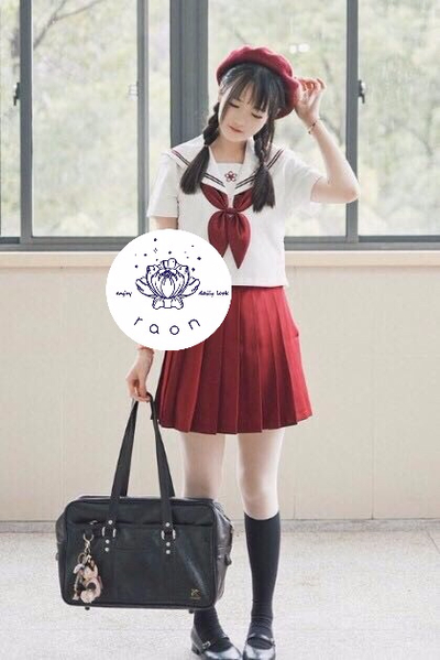 Cosplay short-sleeved saree set Japanese uniform S