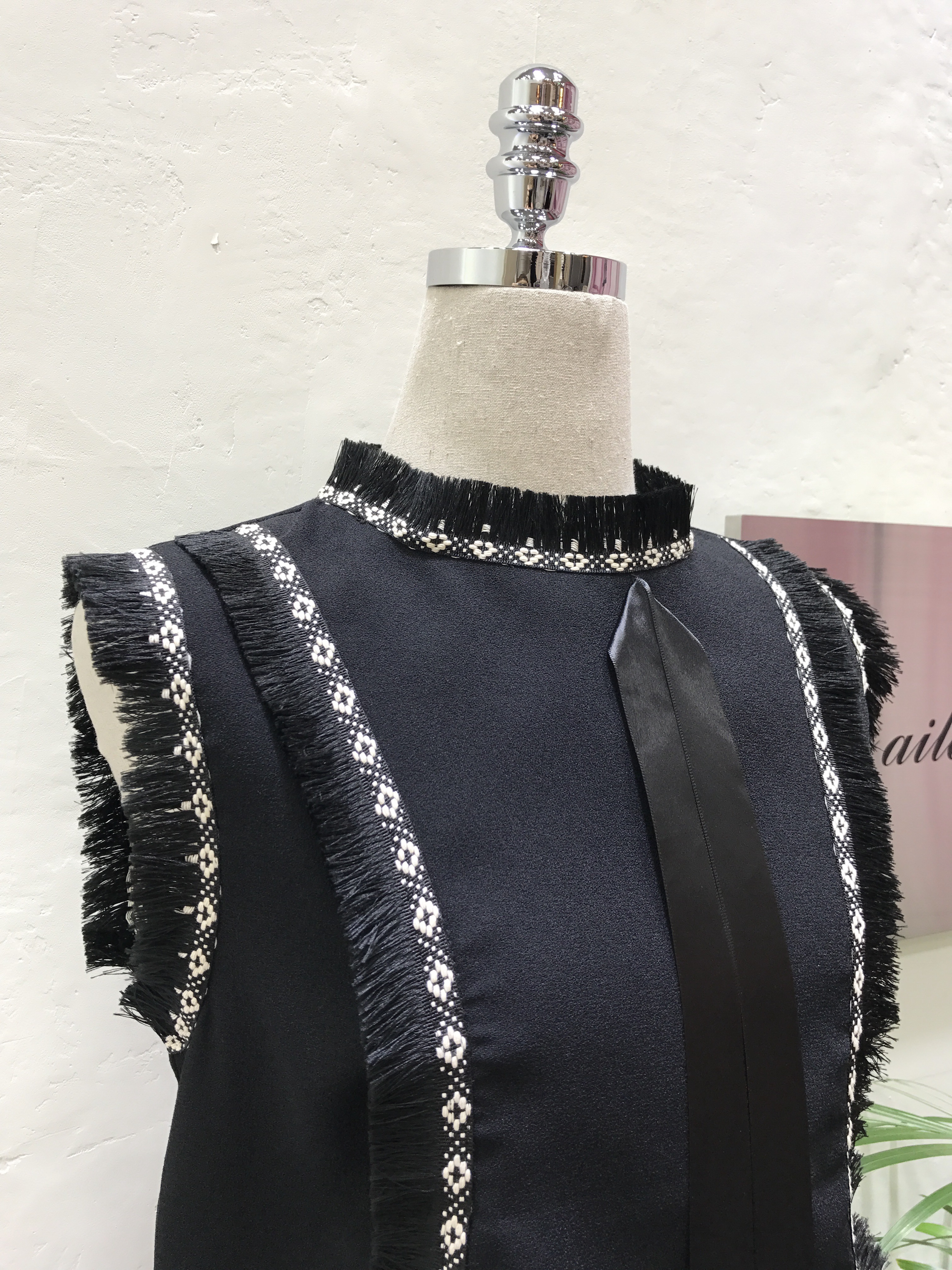 3 Clothes Ribbon Suit Ethnic Black Two-Piece Autum