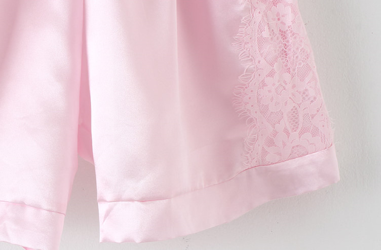 New embroidery lace pajama set 2 color pajamas hom