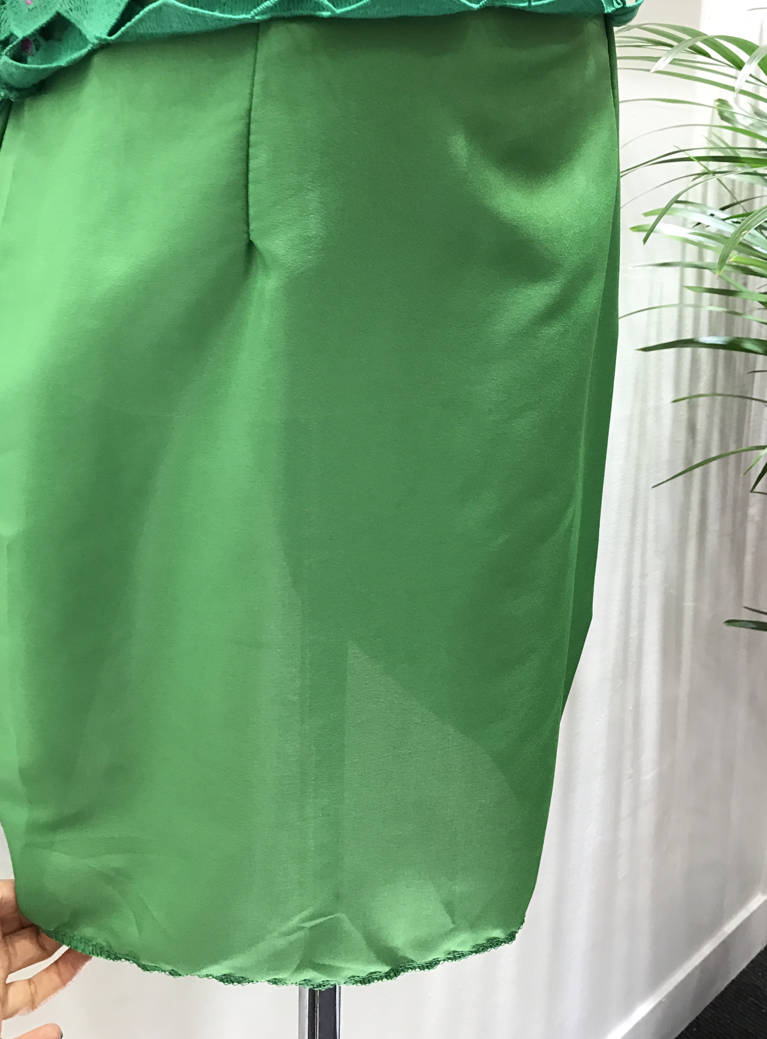 New Women Dress Green Lace Flower Uniform Dress Ne