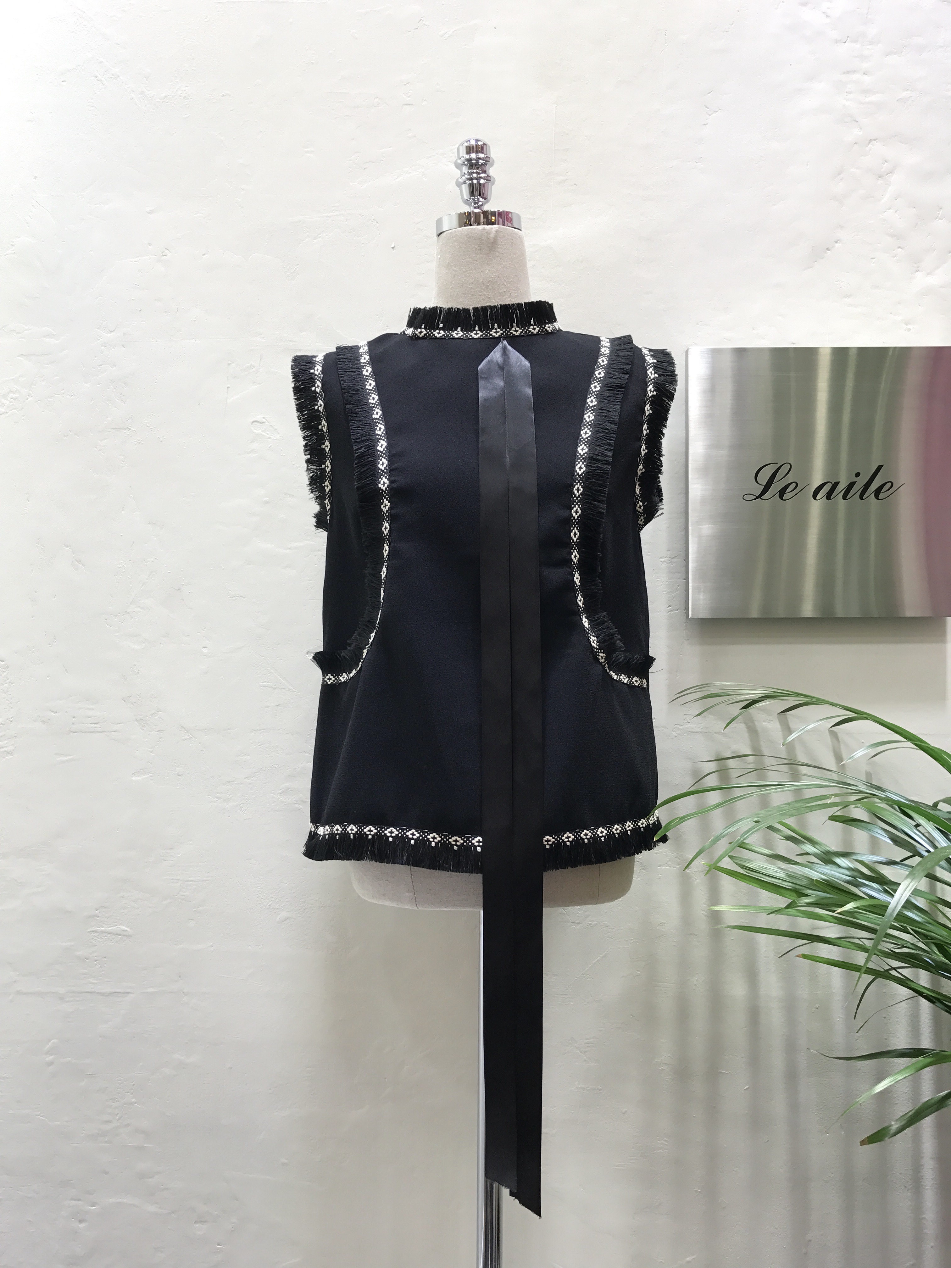 3 Clothes Ribbon Suit Ethnic Black Two-Piece Autum