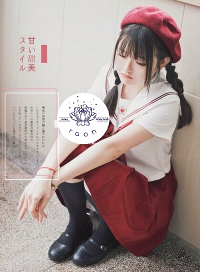 Cosplay short-sleeved saree set Japanese uniform S