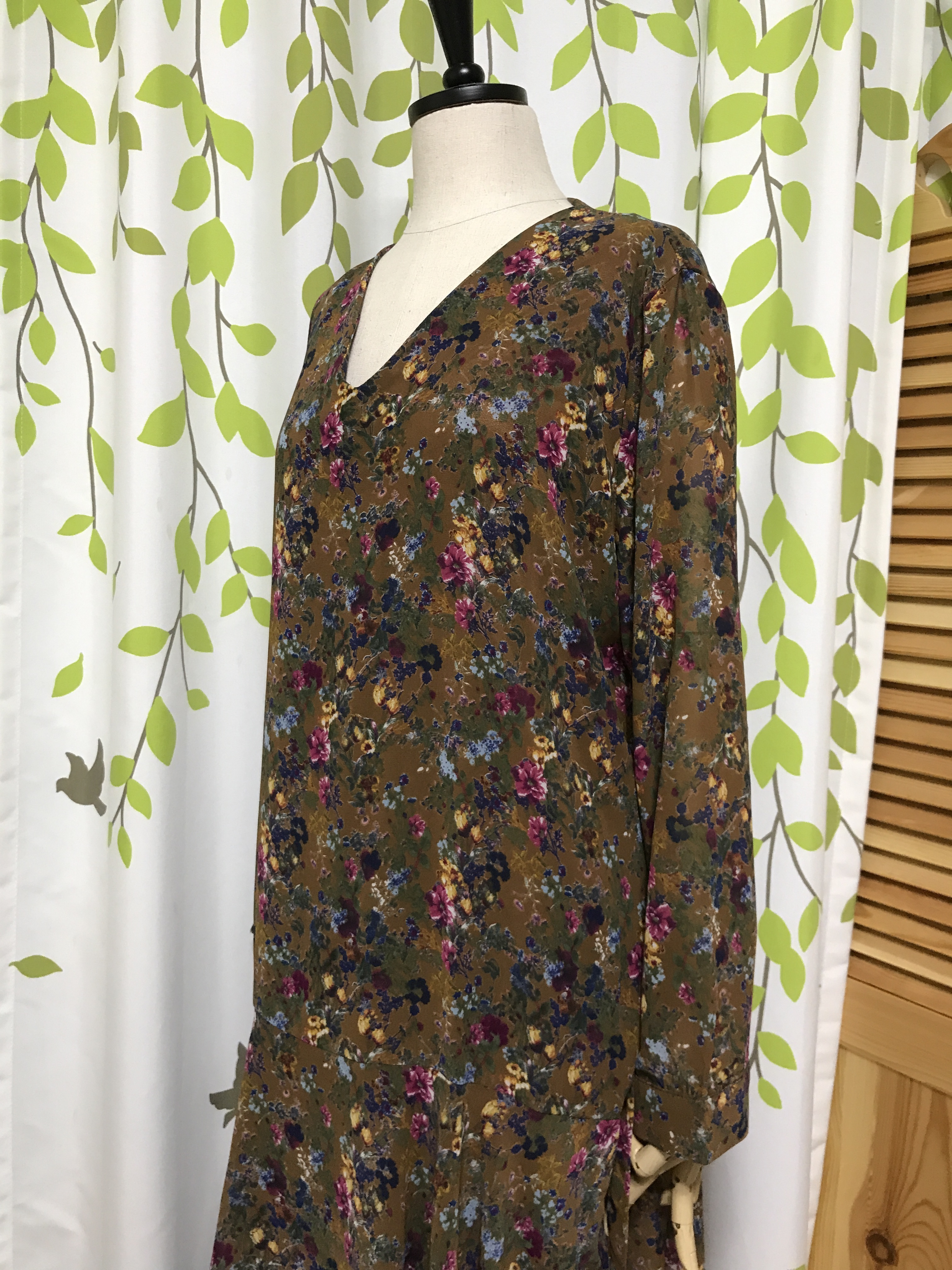 Autumn roupset Chiffon Long Dress Jean Beige Navy 