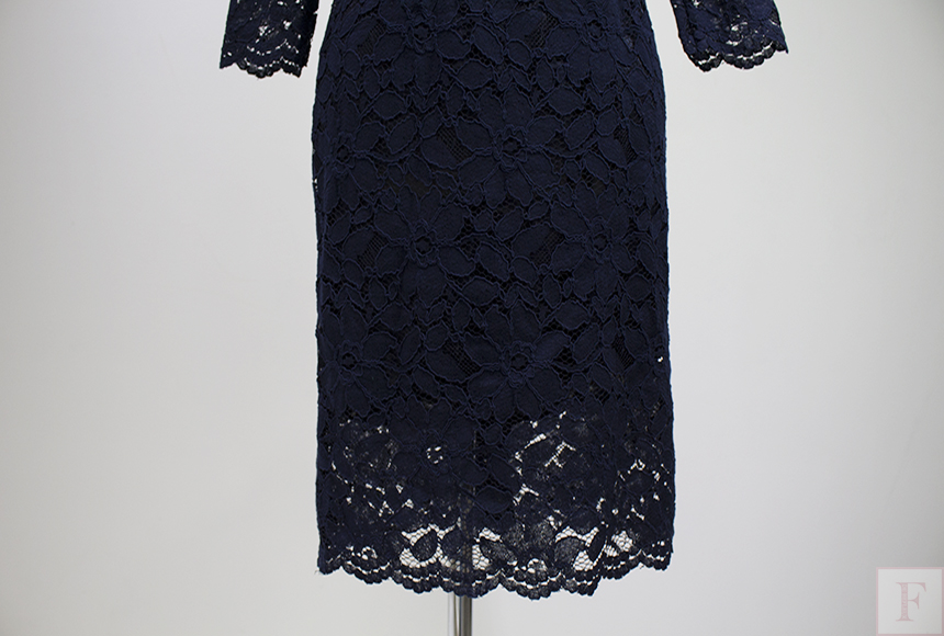 New Women Dress Flower See-through Lace Punching B