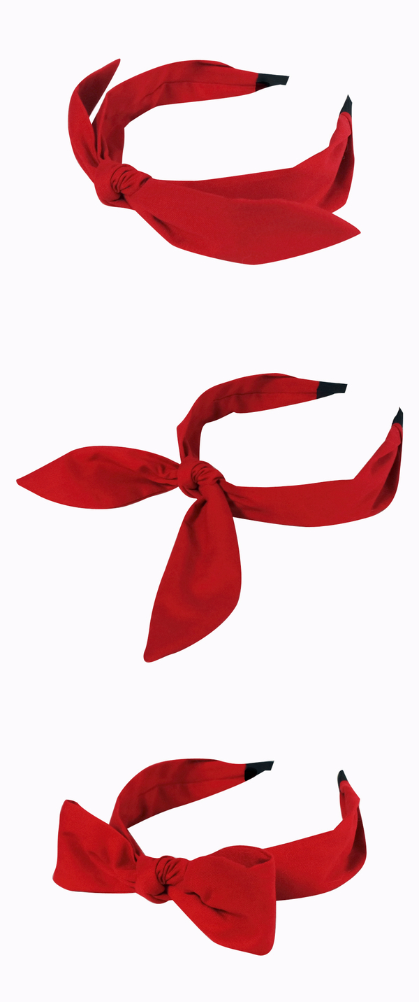 Big Ribbon Red Barney Hair Band Headband Wire