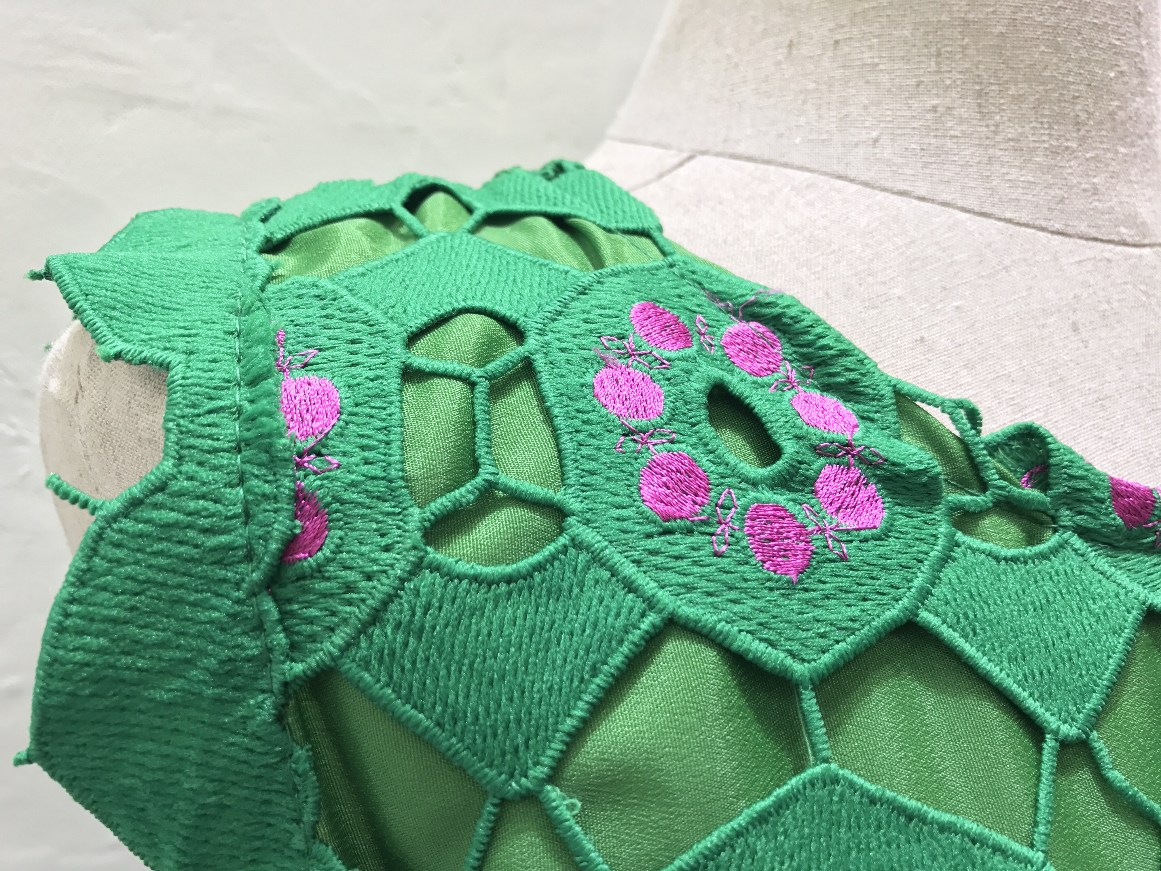 New Women Dress Green Lace Flower Uniform Dress Ne