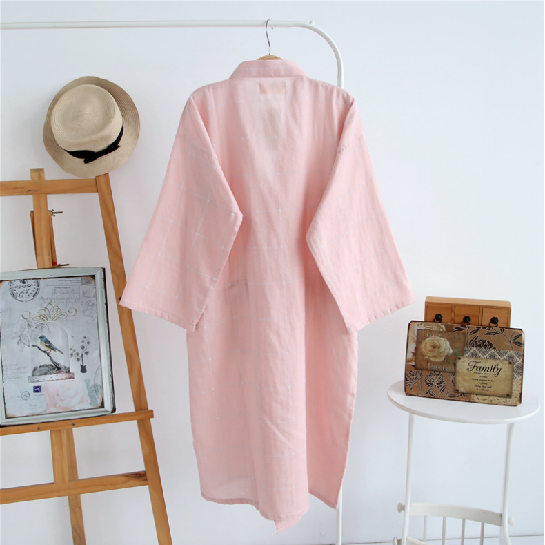 New import silk robe Double layer gauze kimono