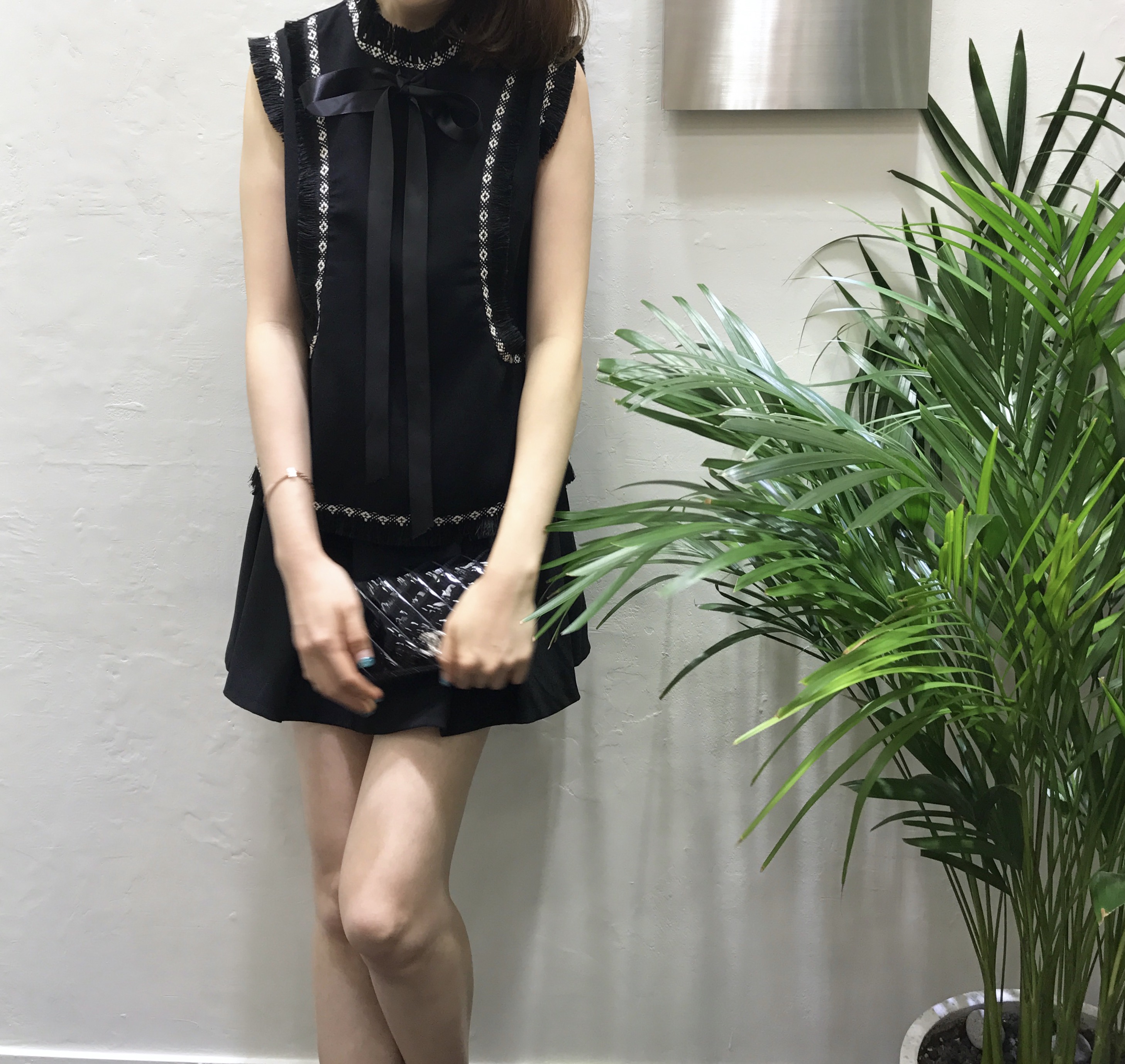 3 Clothes Ribbon Suit Ethnic Black Two-Piece Autum