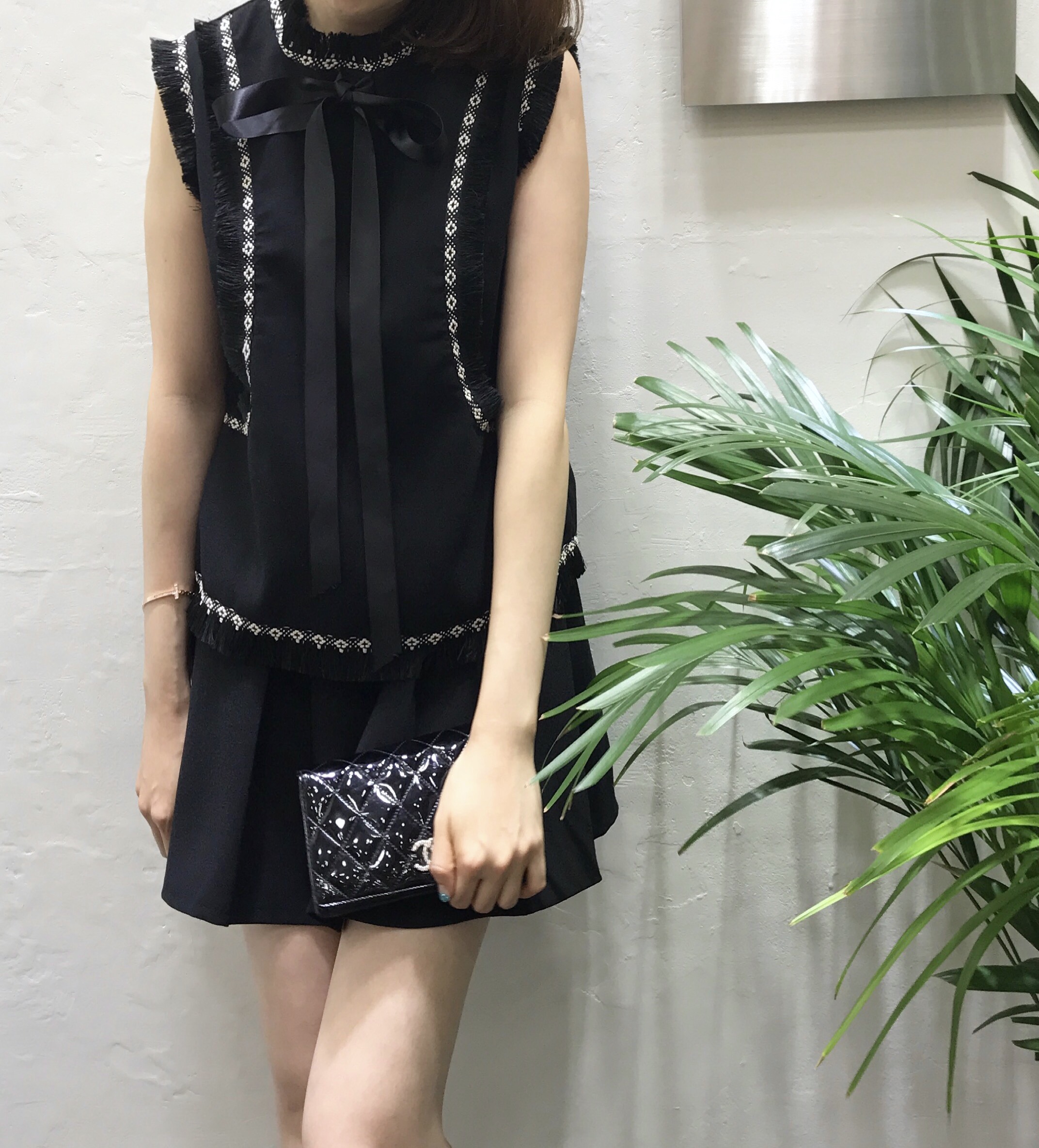 3 Clothes Ribbon Suit Ethnic Black Two-Piece Autum