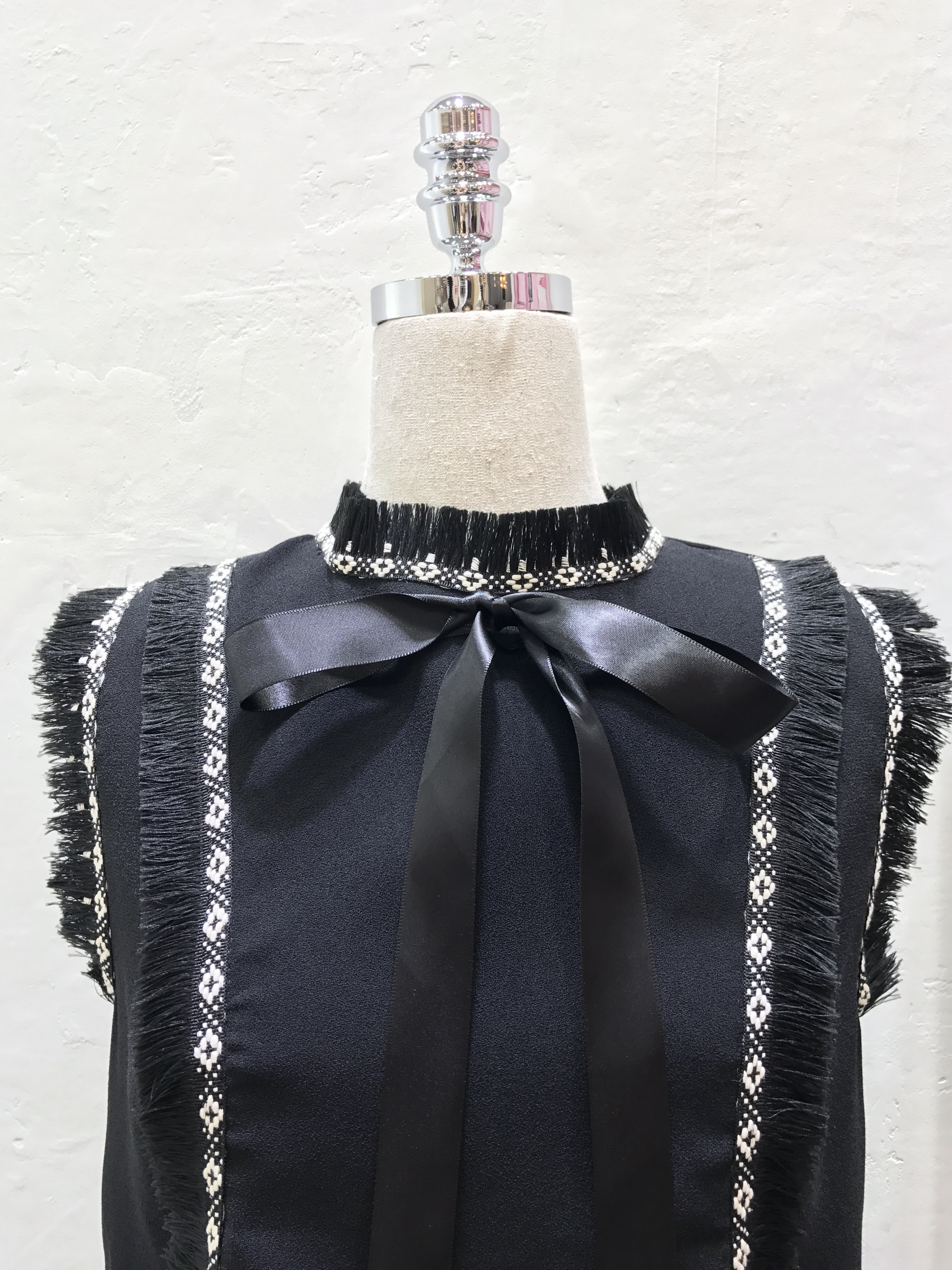 3 Clothes Ribbon Suit Ethnic Black Two-Piece Autum