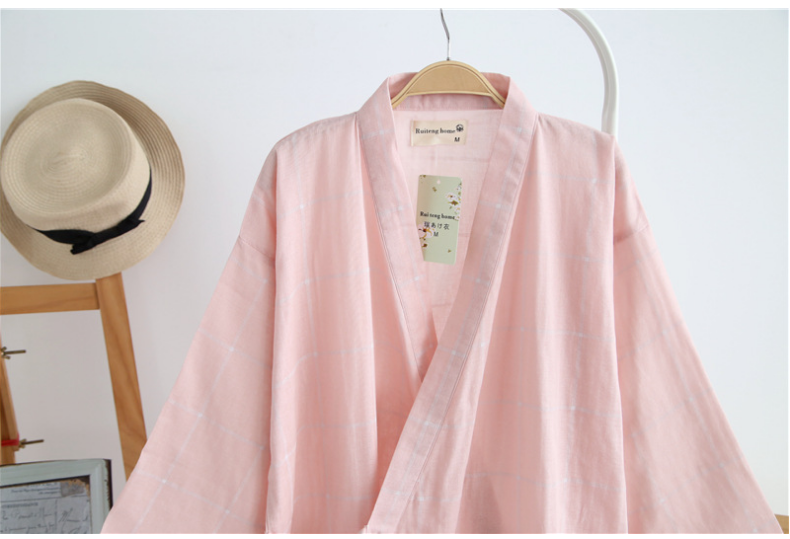 New import silk robe Double layer gauze kimono