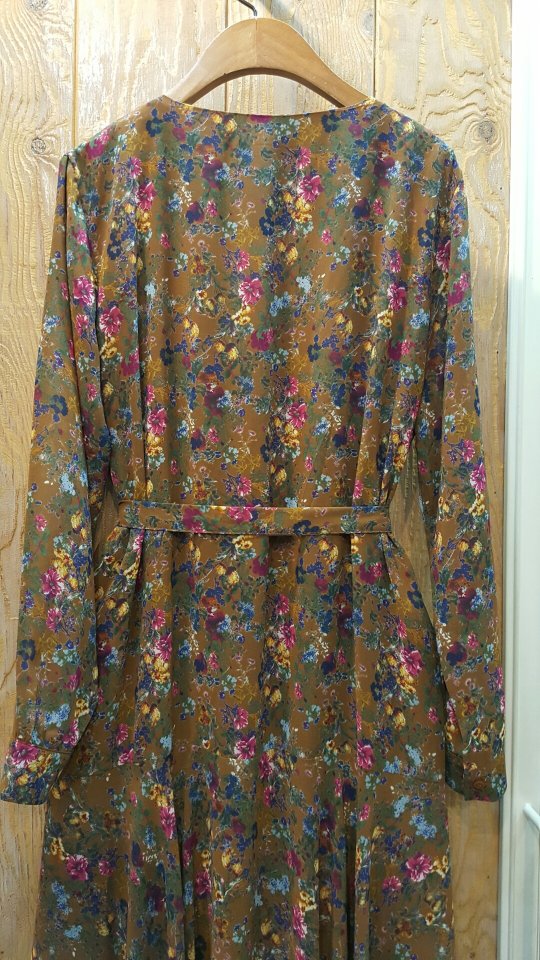 Autumn roupset Chiffon Long Dress Jean Beige Navy 