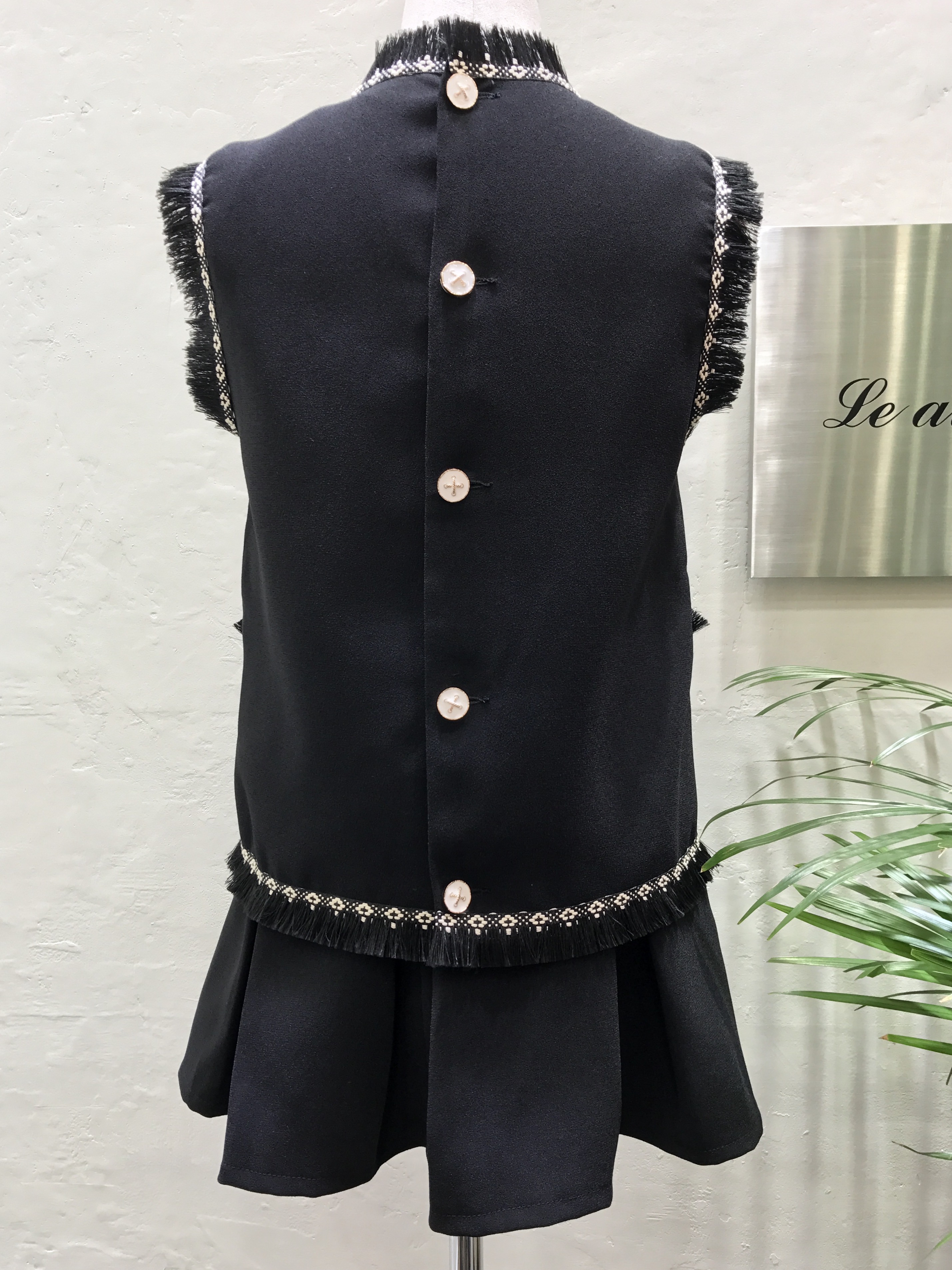 3 Clothes Ribbon Suit Ethnic Black Two-Piece Autum