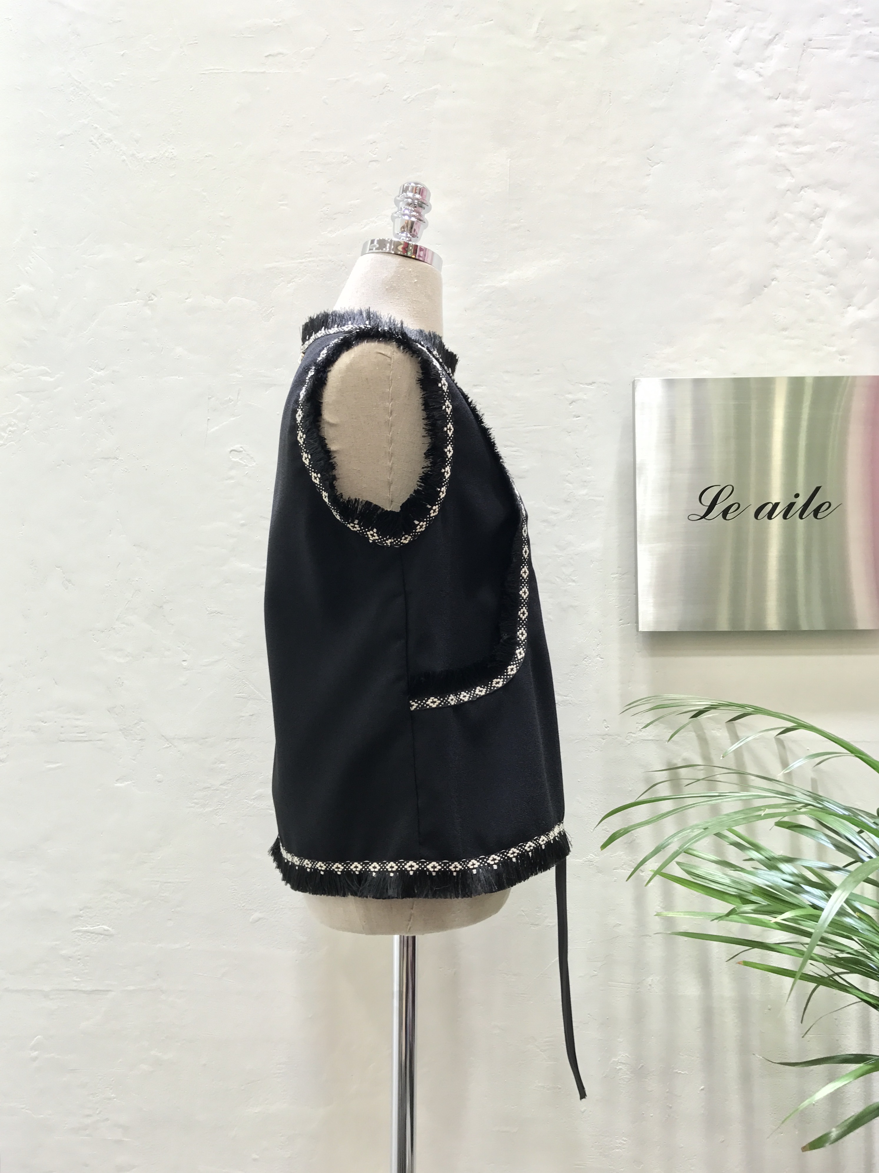 3 Clothes Ribbon Suit Ethnic Black Two-Piece Autum