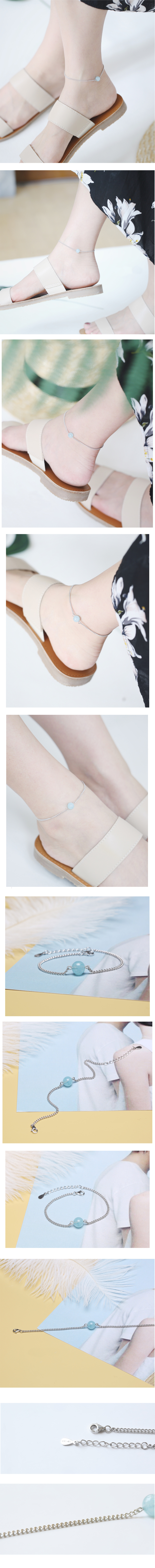 Cheongsun Sky Gemstone Ankle S925 20s Female Acces
