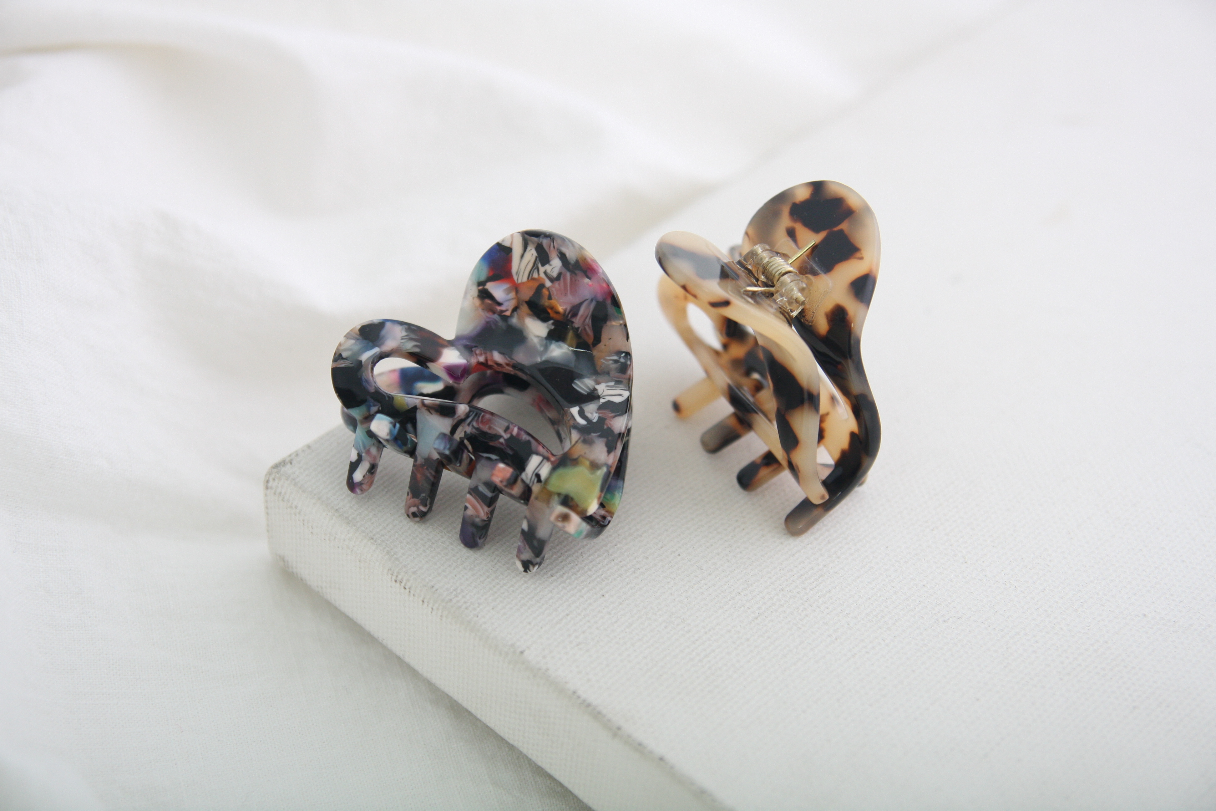 New Marble Heart Hair clip pin Mini point pin gift