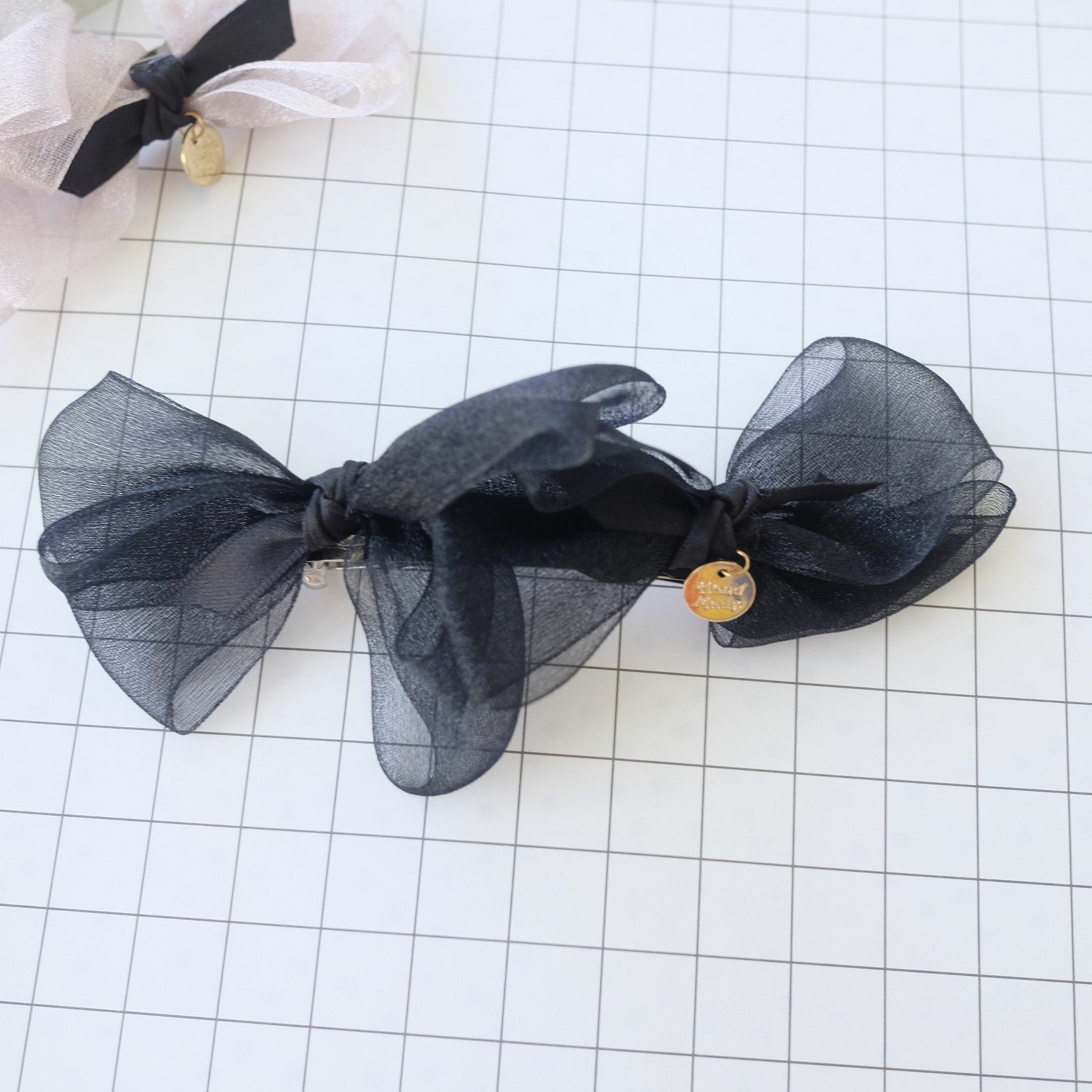 NEW HAIR CLIP HOOP 3-color feminine ribbon pin to 