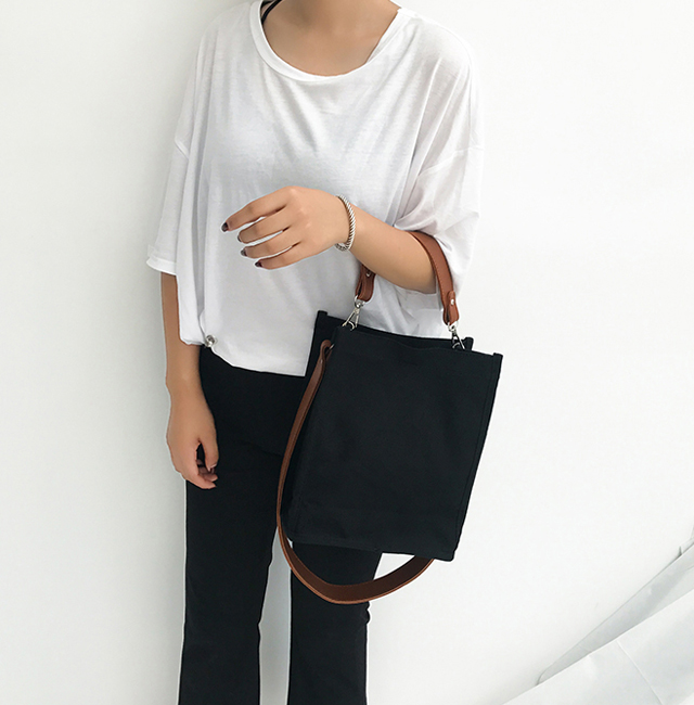 NEW ECO BAG Two-Way Canvas Shoulder Bag Eco Bag - 