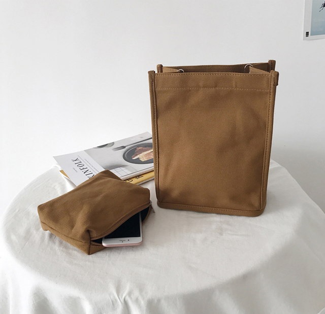 NEW ECO BAG Two-Way Canvas Shoulder Bag Eco Bag - 