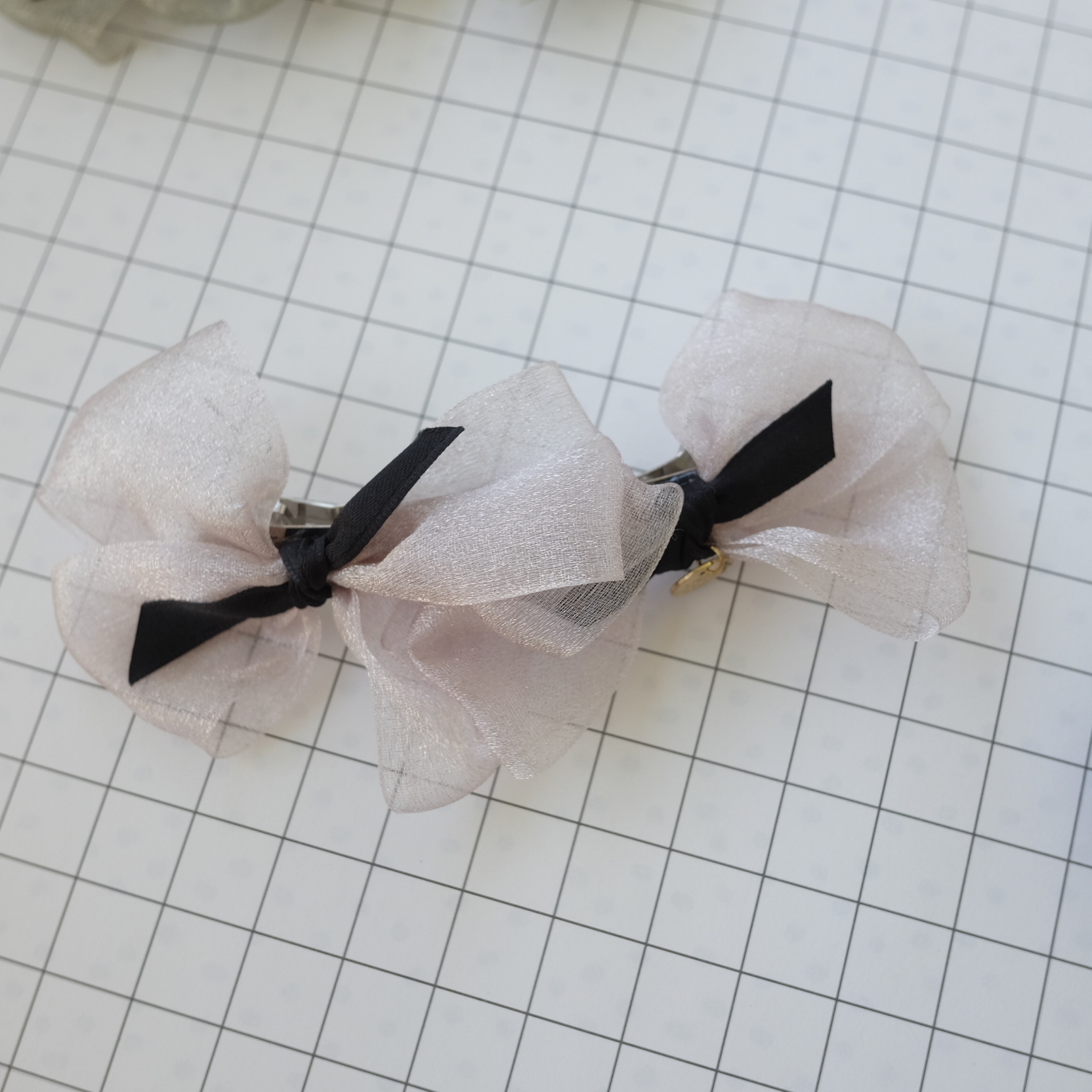 NEW HAIR CLIP HOOP 3-color feminine ribbon pin to 