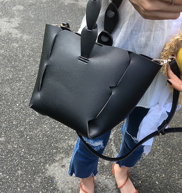 New Two Way Buckets Mini Back Embroidery Handle Ba