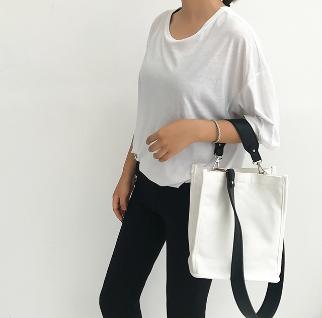 NEW ECO BAG Two-Way Canvas Shoulder Bag Eco Bag - 