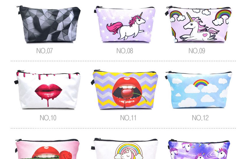 New Cosmetic Pouch 18 lips printing bag case 20 wo