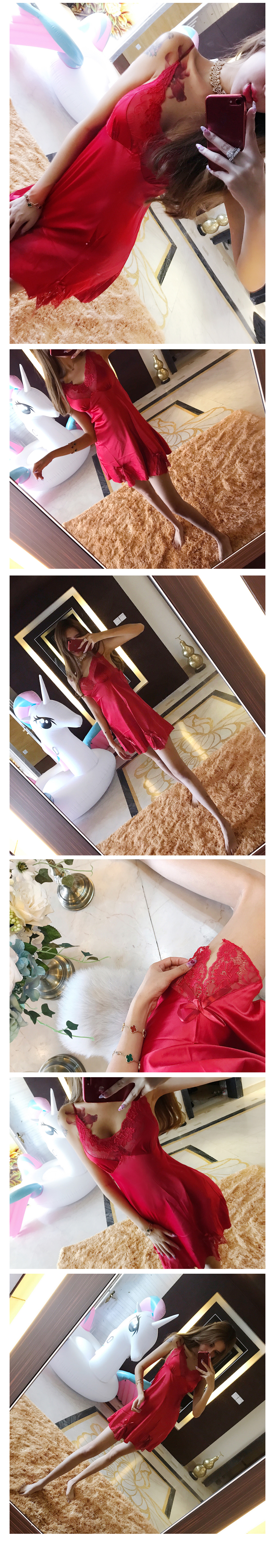 NEW SEXY LINGERIE Sexy Silk Slip Dress Pajamas Hon