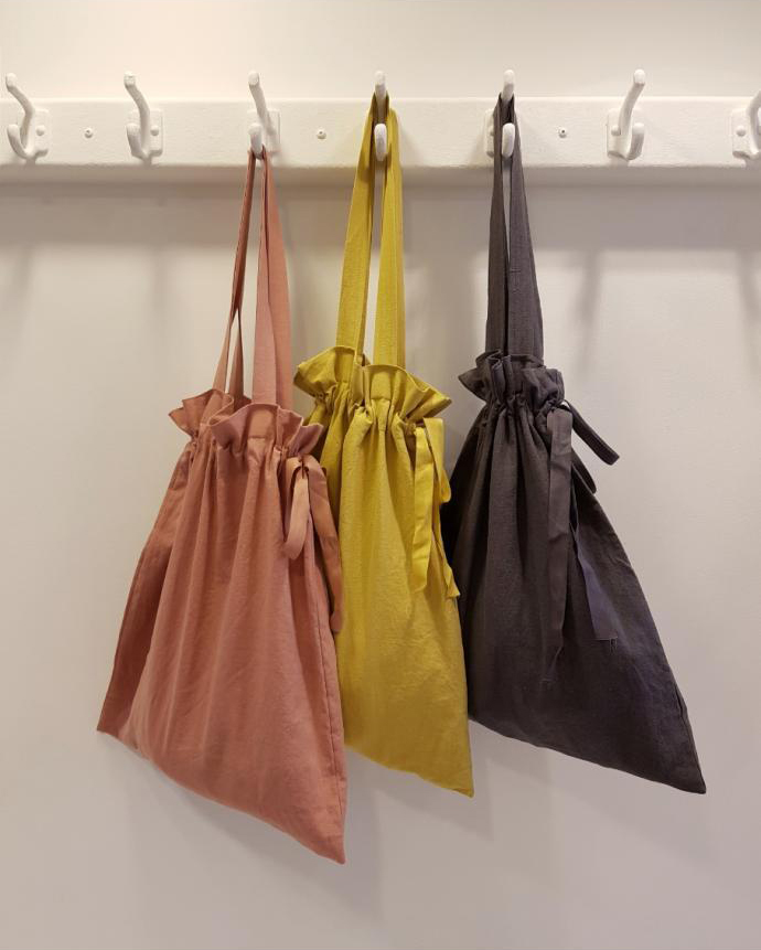 Autumn eco-back pink mustard black bag summer plai