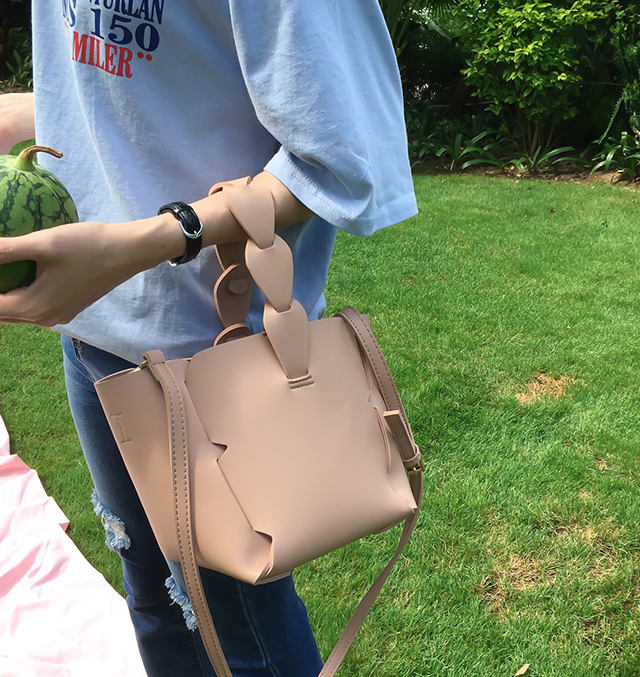 New Two Way Buckets Mini Back Embroidery Handle Ba