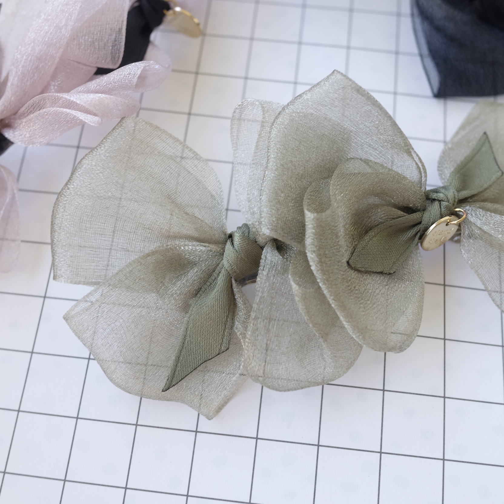 NEW HAIR CLIP HOOP 3-color feminine ribbon pin to 