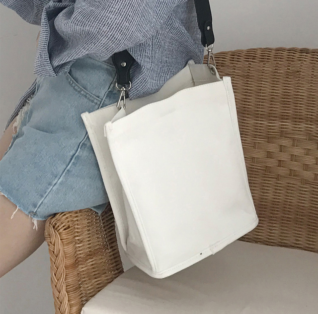 NEW ECO BAG Two-Way Canvas Shoulder Bag Eco Bag - 